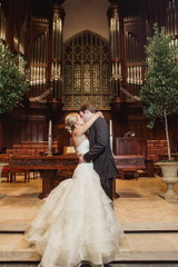 Simple Ivory Organza Sweetheart Strapless Tiered Wedding Dresses, AB1168