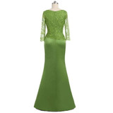 Mermaid Long Sleeves Lace Beaded Wedding Party Dress Mother Dresses For Wedding Mermaid Long Sleeves Lace Beaded Wedding Party Dress Mother Dresses For Wedding