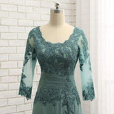 Plus Size Green 2020 Mother Of The Bride Dresses A-line V-neck Chiffon Lace Wedding Party Dress Mother Dresses For Wedding