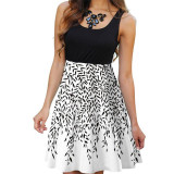 Floral Boho Dress Ladies Sleeveless O-Neck Slim A-line Tank Dress Summer Vintage 3D Printing Casual Dress