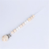 1Pcs  New Wooden Baby Toy Gift Pacifier Clip Chian Holder Wooden Bead Teether Toy for Baby Chew Rattles Mobiles Newborn Toy Gift