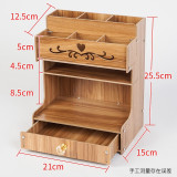 Wooden Desk Organizer Multi-Functional DIY Pen Holder Box Desktop Stationary Home Office Supply Desktop Storage Rack