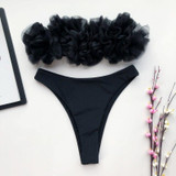 Women's Swimsuit Wrapped Chest Sexy Mesh High Waist Bikini
