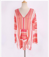 Wool knitted openwork beach sunscreen shirt