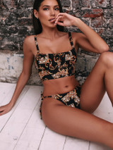 Printed bikini sexy split swimsuit