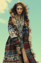 Hooded Long Knit Floral Casual Loose Cardigan Outwear