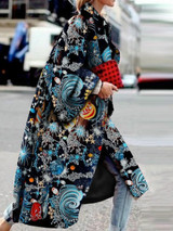 Fashion Star Print Long sleeve Coat