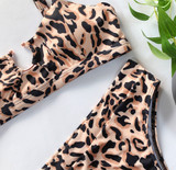 Women Split Swimsuit Leopard Bikini