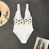 Sexy Leopard Irregular One Piece Swimsuit