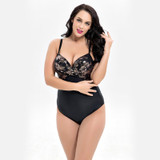 Siamese Women Triangle Cross Print Large Size Swimsuit