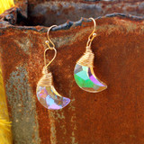 Bling Magic Moon Eardrop Pendant Handmade Wire Earrings