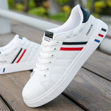Mikarause White Casual Shoes Men Leather Sneakers