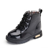 Winter PU Leather Waterproof Martin Boots Kids