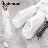 BODENSEE White Sneakers Women Canvas Shoes