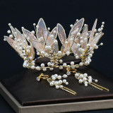 Royal Baroque Pearls Crystal Gorgeous Princess Wedding Tiara