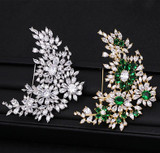 Fashion Luxury Cubic Zirconia Flower Brooch Suit Brooch Pin