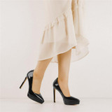 Black Pointed Toe Stiletto Pumps
