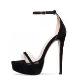 Chunky High Heel Ankle Strap Platform Sandals