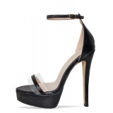 Chunky High Heel Ankle Strap Platform Sandals