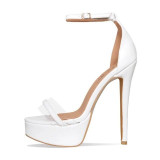 Chunky High Heel Ankle Strap Platform Sandals
