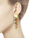 Colorful 4.2ct Natural Brazil Tourmaline Clasp Earrings
