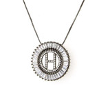 Cubic Zirconia Alphabet 26 letters Pendant Necklace