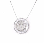 Cubic Zirconia Alphabet 26 letters Pendant Necklace