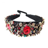 Rhinestone Beads Crystal Velvet Wide Headbands Rhinestone Beads Crystal Velvet Wide Headbands