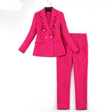 Rose Double-breasted Pant Suit
