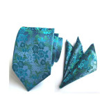 Men Fashion Colorful Paisley Floral Wide Necktie Pocket Square Handkerchief Set Men Fashion Colorful Paisley Floral Wide Necktie Pocket Square Handkerchief Set