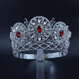 Red Stone Rhinestone Bridal Wedding Tiara Red Stone Rhinestone Bridal Wedding Tiara