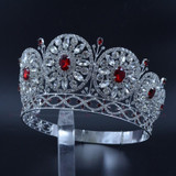 Red Stone Rhinestone Bridal Wedding Tiara Red Stone Rhinestone Bridal Wedding Tiara