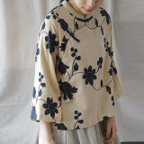Embroidery Floral Vintage Shirts Spring Blouse