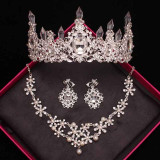 Crystal Pearls Tiaras Necklace Earrings Bride Wedding Jewelry Sets Crystal Pearls Tiaras Necklace Earrings Bride Wedding Jewelry Sets