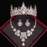 Crystal Pearls Tiaras Necklace Earrings Bride Wedding Jewelry Sets Crystal Pearls Tiaras Necklace Earrings Bride Wedding Jewelry Sets