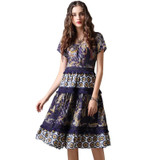 Hollow Out Lace Patchwork  Women Dress