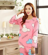 19 Colors Women Pajamas Suits Spring Autumn Cartoon Female Long-sleeve Pajama Pants Milk Silk Pajamas Suits tracksuit