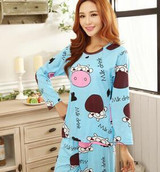 19 Colors Women Pajamas Suits Spring Autumn Cartoon Female Long-sleeve Pajama Pants Milk Silk Pajamas Suits tracksuit