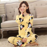 19 Colors Women Pajamas Suits Spring Autumn Cartoon Female Long-sleeve Pajama Pants Milk Silk Pajamas Suits tracksuit