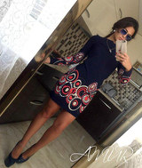 New Autumn Style Sheath Dresses Casual Ladies dress Women clothing elegant sexy fashion o-neck printed dresses