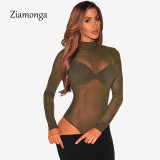 Nude Transparent Sexy Bodysuit Women Rompers Bodycon Jumpsuit Long Sleeve Mesh Bodysuit Sheer See Through Turtleneck Bodysuits Nude Transparent Sexy Bodysuit Women Rompers Bodycon Jumpsuit Long Sleeve Mesh Bodysuit Sheer See Through Turtleneck Bodysuits