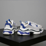 Women Chunky Blue Sneakers Web Celebrity Thick Sole