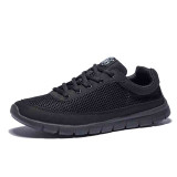 Brand Shoes Men Casual Breathable Lace-Up Walking Footwear Lightweight Comfortable Mesh Sneakers Men Sneakers Black