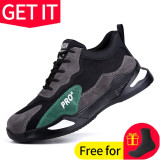 Work Safety Shoes Anti-Smashing Steel Toe Puncture Proof Sneakers Boots for Men