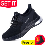 Work Safety Shoes Anti-Smashing Steel Toe Puncture Proof Sneakers Boots for Men