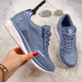 Women Shoes Gold Sneakers Zipper Platform Trainers Women Shoes