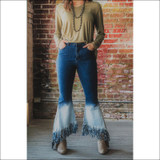 Beachy Waves Two Tone Bell Bottom Jeans