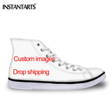 INSTANTARTS High Top Canvas Shoes Ankle Shoes for Women 3D Cute Animal