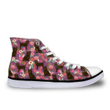 INSTANTARTS High Top Canvas Shoes Ankle Shoes for Women 3D Cute Animal