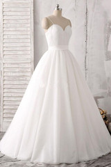 White A Line Floor Length Sweetheart Sleeveless Layers Wedding Dress,Wedding Gowns W288